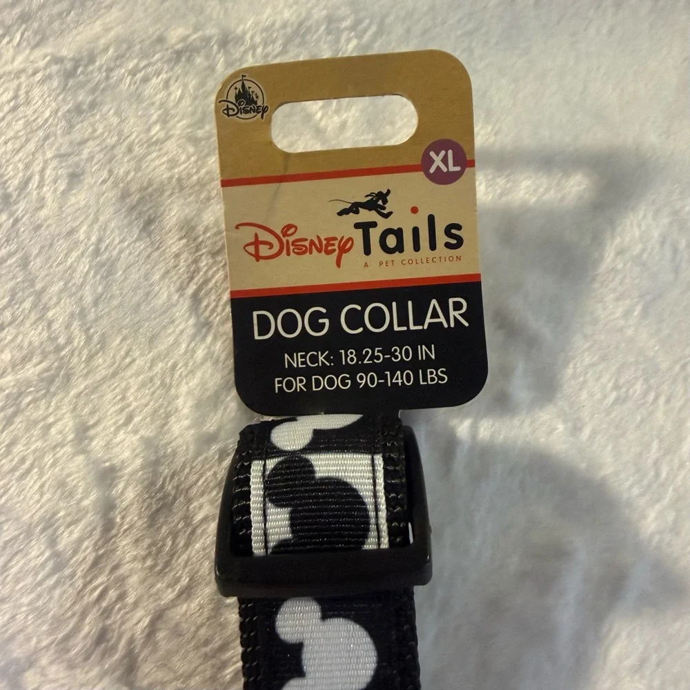 Disney Tails x-large dog collar - black and white Mickey Mouse heads - new
